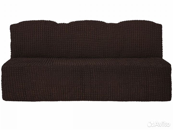 Чехол на диван без подлокотников трехместный, Кофе
