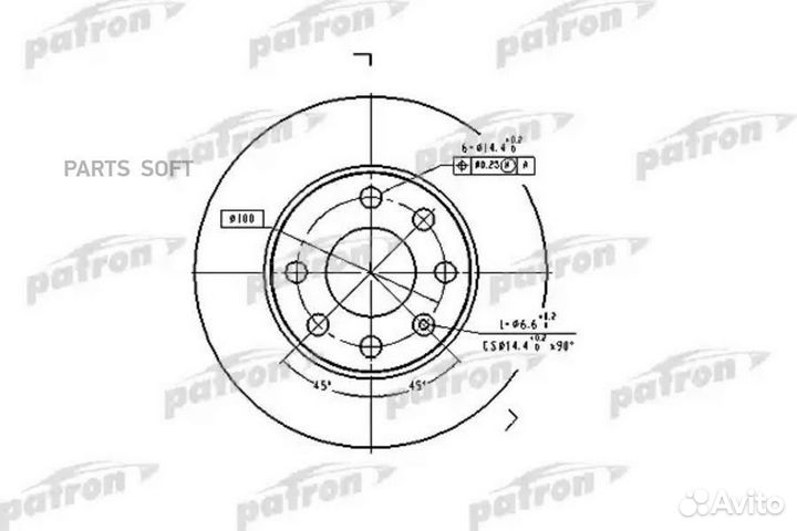 Patron PBD1608 Диск тормозной