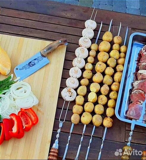 Шампура из нержавейки качественные с ручкой