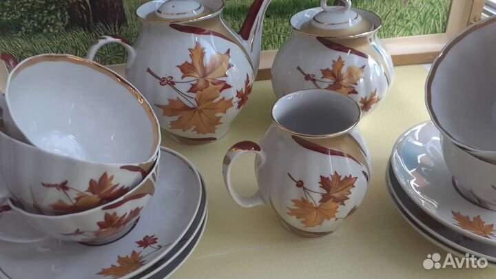 Чайный сервиз фарфор Кленовый лист Дулево