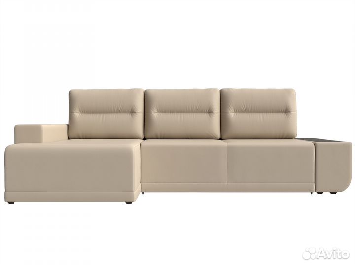 Диван угловой Чикаго левый угол, экокожа, бежевый