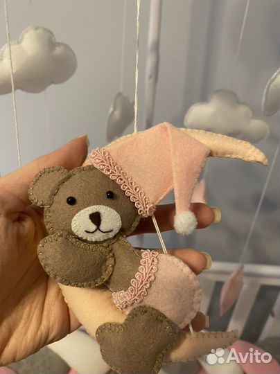 Мобиль на кроватку из фетра+кронштейн