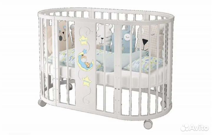 Кроватка трансформер 8в1, два матраса