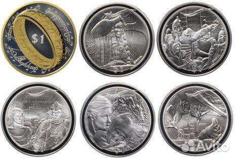 Монеты Властелин колец серебро набор в сундуке