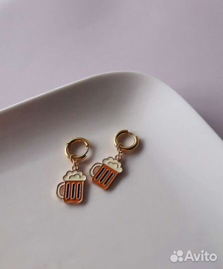 Серьги с пивом