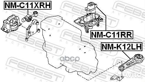 Опора двигателя nissan tiida 05-12 прав. nissan