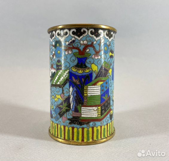 Ваза карандашница эмали старый Китай
