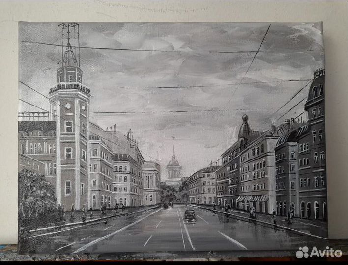 Картина маслом на холсте пейзаж Санкт-Петербург