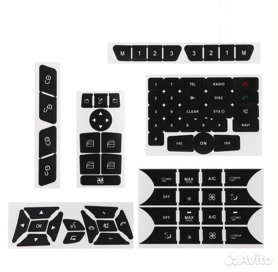 Наклейки на кнопки Mercedes Benz