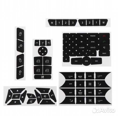 Наклейки на кнопки Mercedes Benz