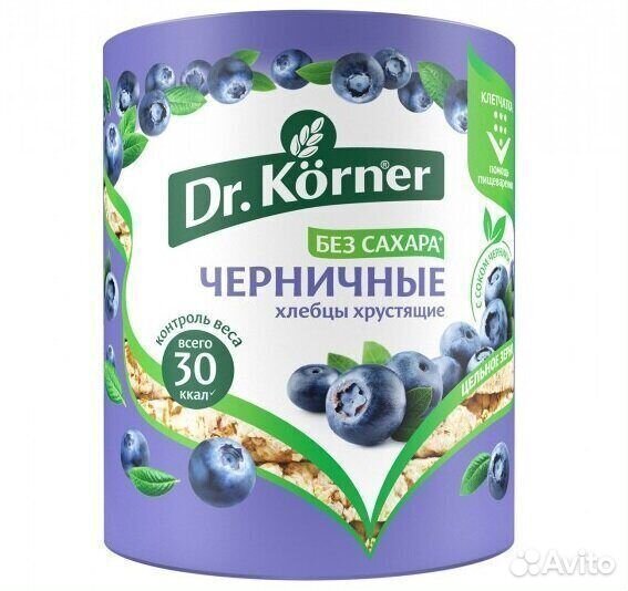 Хлебцы Dr. Korner Злаковый Коктейль Черничные 100г