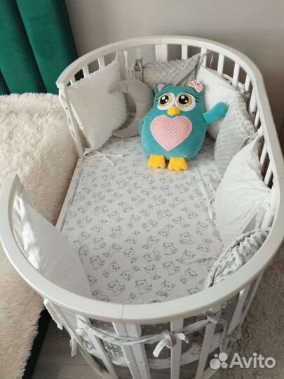 Детская кроватка трансформер круглая