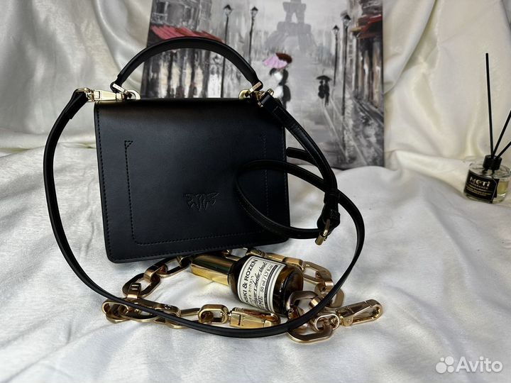 Сумка mini love BAG TOP handle maxi chain black