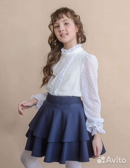 Юбка школьная для девочки с воланами