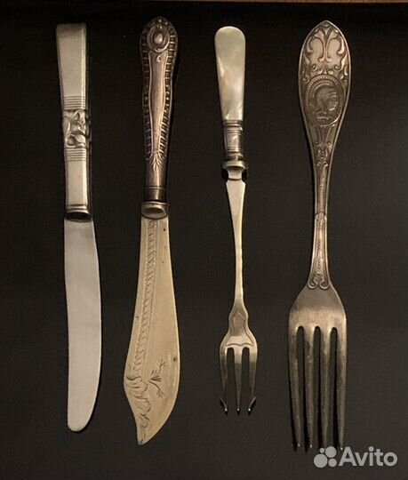 Антикварные ножи, ложки и вилки Дополняю