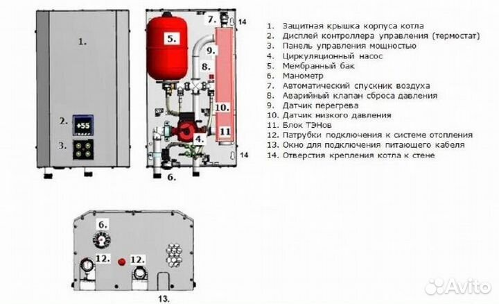 Электрический котел 6-9-12 кВт с Wi-Fi и Янд.Алиса