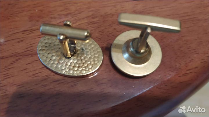 Запонки СССР овальные позолоченные