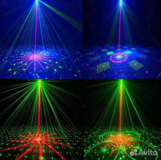 Светомузыка лазерный проектор стробоскоп