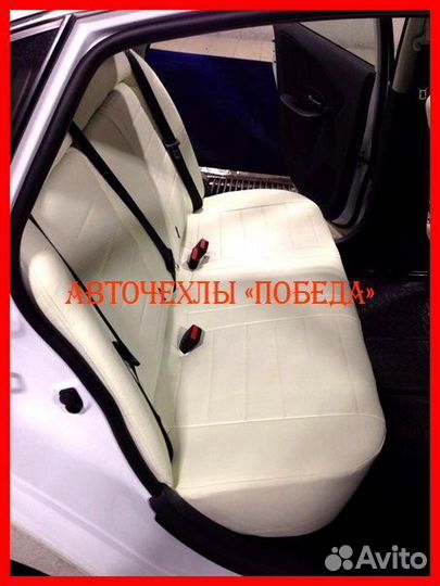 Чехлы Nissan Almera g11 g15 из экокожи бежевые