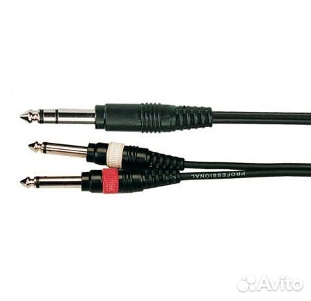 Кабель акустический, 6,35мм, стерео - 2х6,35мм