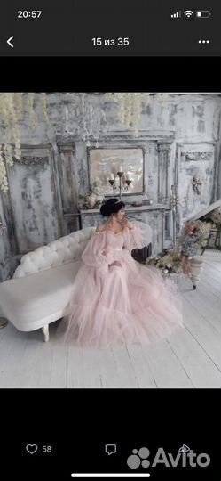 Платье с пышными рукавами зефирка