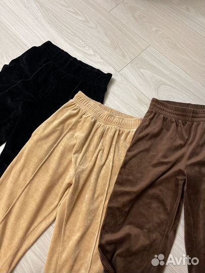 Велюровые штаны брюки yk2 черные бежевые