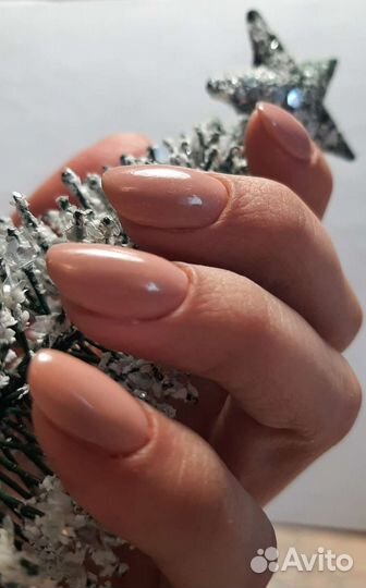Пудровый маникюр без лампы