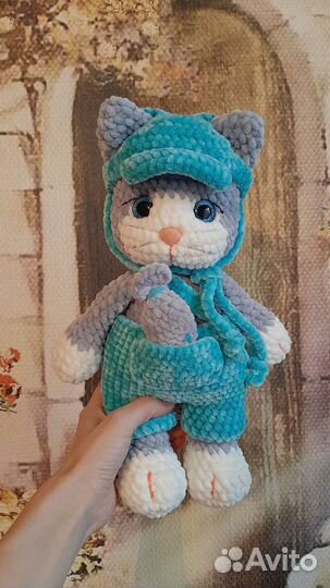 Вязаные игрушки кот