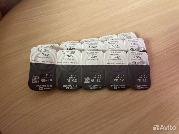 Контактные линзы ежедневные -1.25