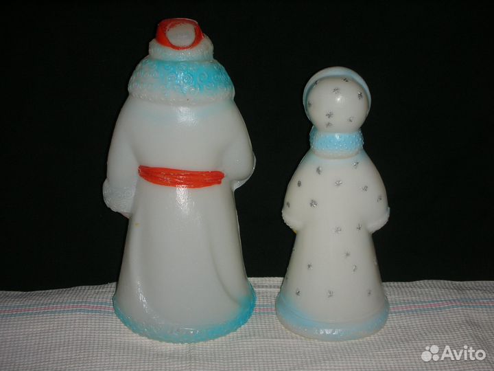 Дед Мороз и Снегурочка, винтаж, пластмасса, СССР