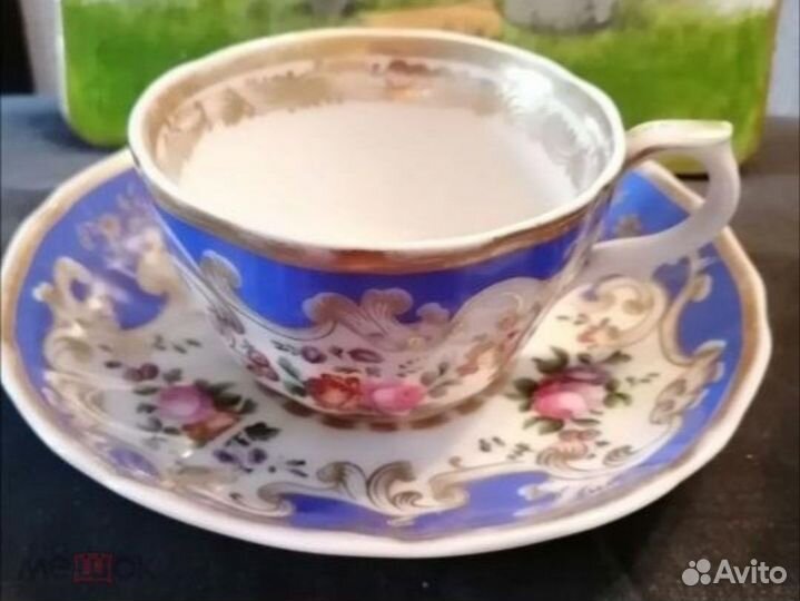 Кофейная пара, фарфор. Завод А.Попова, XIX век