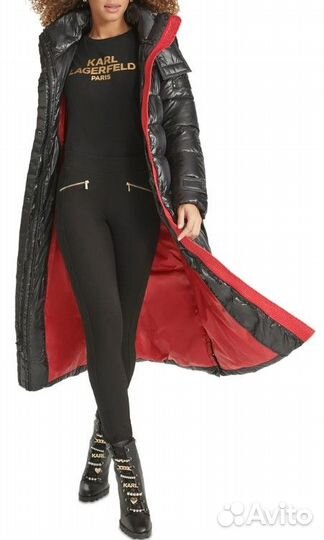 Женский пуховик Karl Lagerfeld Shine Hooded Belted