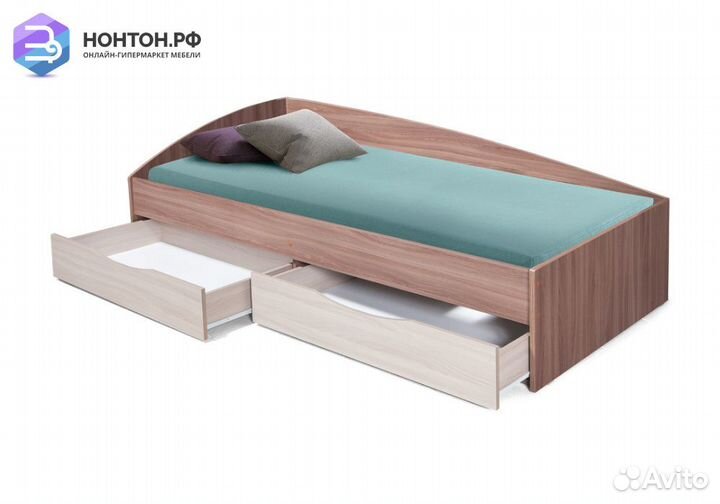 Кровать Фея-3 асимметричная ясень шимо темный / яс