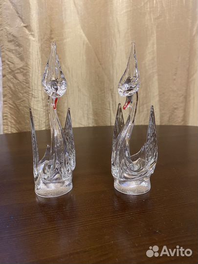 Хрустальные салфетницы лебеди