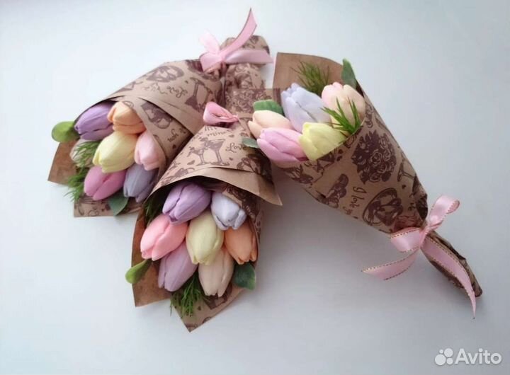 Букет тюльпанов из мыла ручной работы