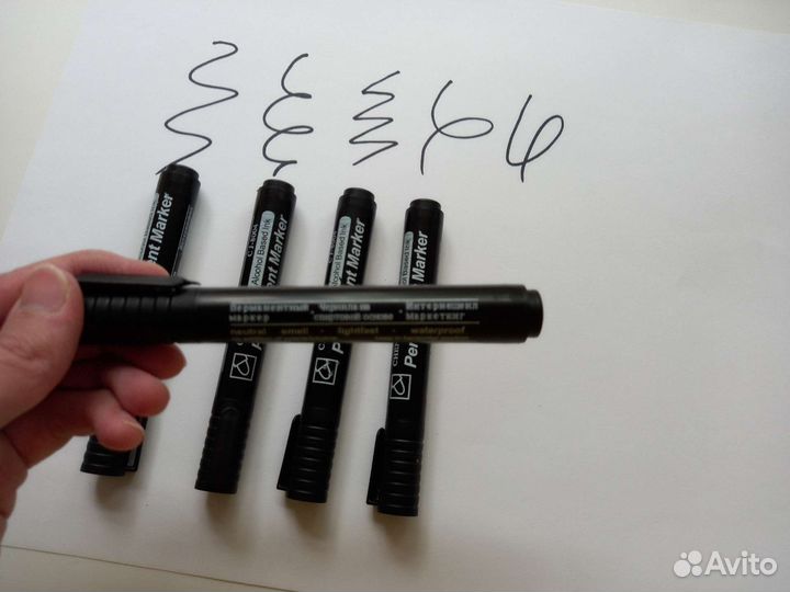 Перманентные маркеры 5 штук новые