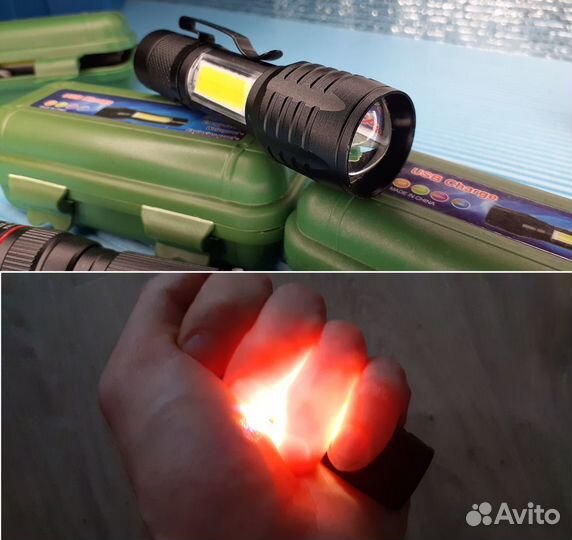 Мощный Фонарь Police в кейсе c Zoom 3 режима Мини
