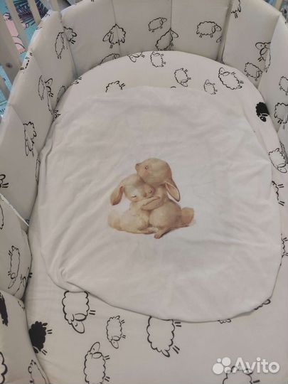 Велюровая круглая простынь на резинке 75*75