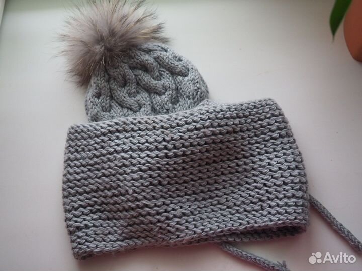 Шапка и снуд зимние на ребенка