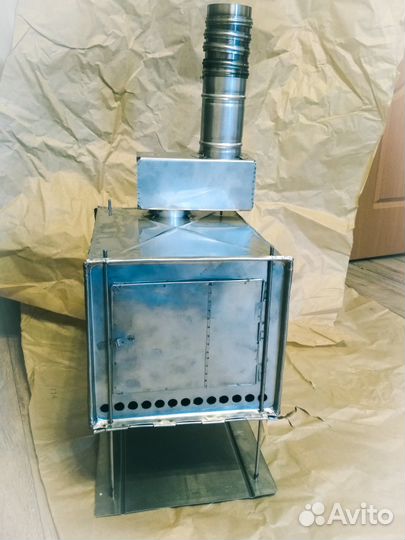 Печка складная туристическая (сталь/титан) (2.3кг)