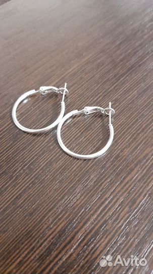 Серьги кольца серебро