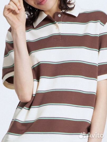 Lime поло в полоску