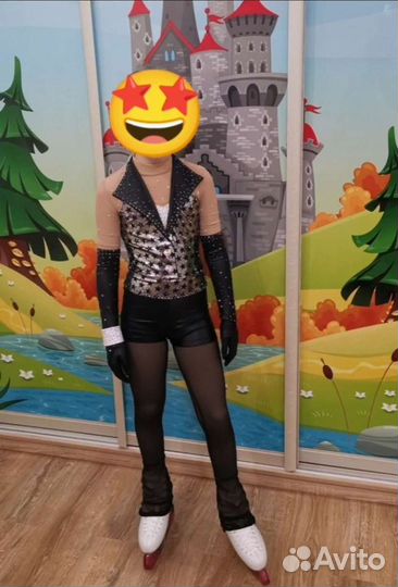 Костюм для выступлений фигурное катание (134-140)