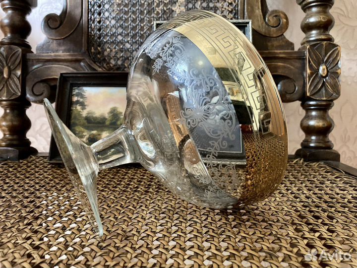 Ваза конфетница Гусь хрустальный