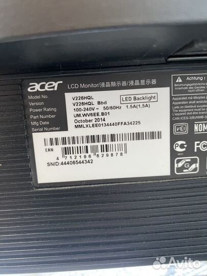 Монитор acer v226hql