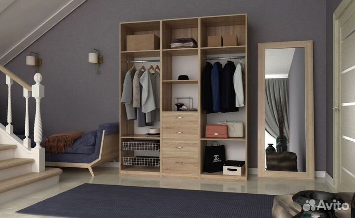 Гардеробная система хранения под ключ