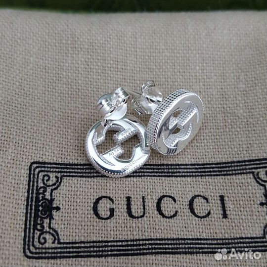 Серьги Gucci серебро 925