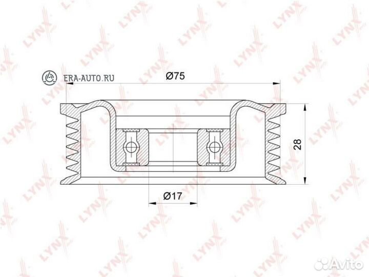 Lynxauto PB7233 Ролик обводной приводного ремня