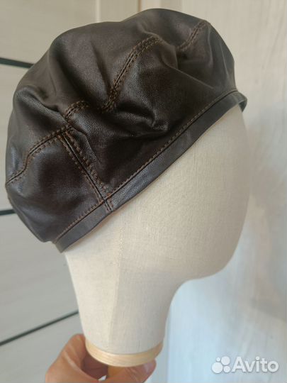 Кожаный берет 56-57