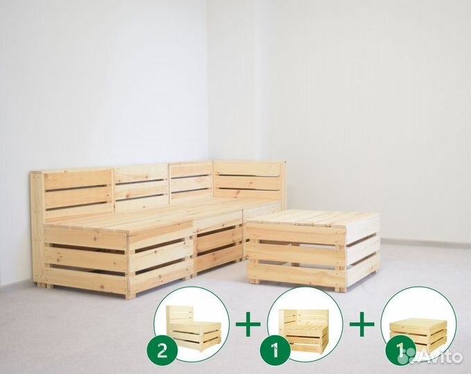 Комплект мебели №1 Диван со столом для 3х человек